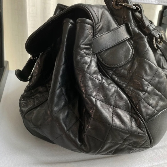 Authentic Pre-Owned Moschino Big Muffin Bag Black Nappa Leather - Picture 2 of 16